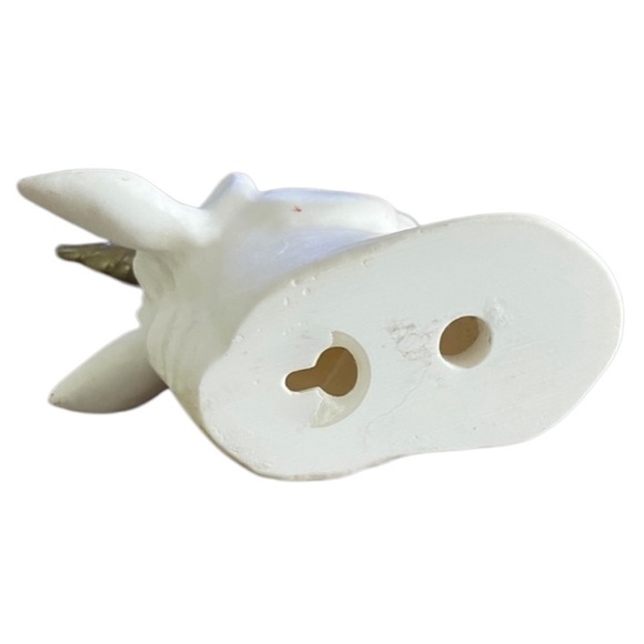 White Porcelain Unicorn with Gold Horn - Wall Hook - Fantasy, Magical - Picture 6 of 6